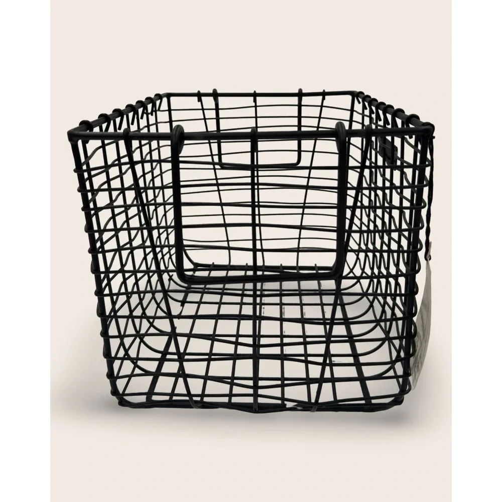 Medium Metal Wire Storage Basket Black - Hearth & Hand Magnolia, Target